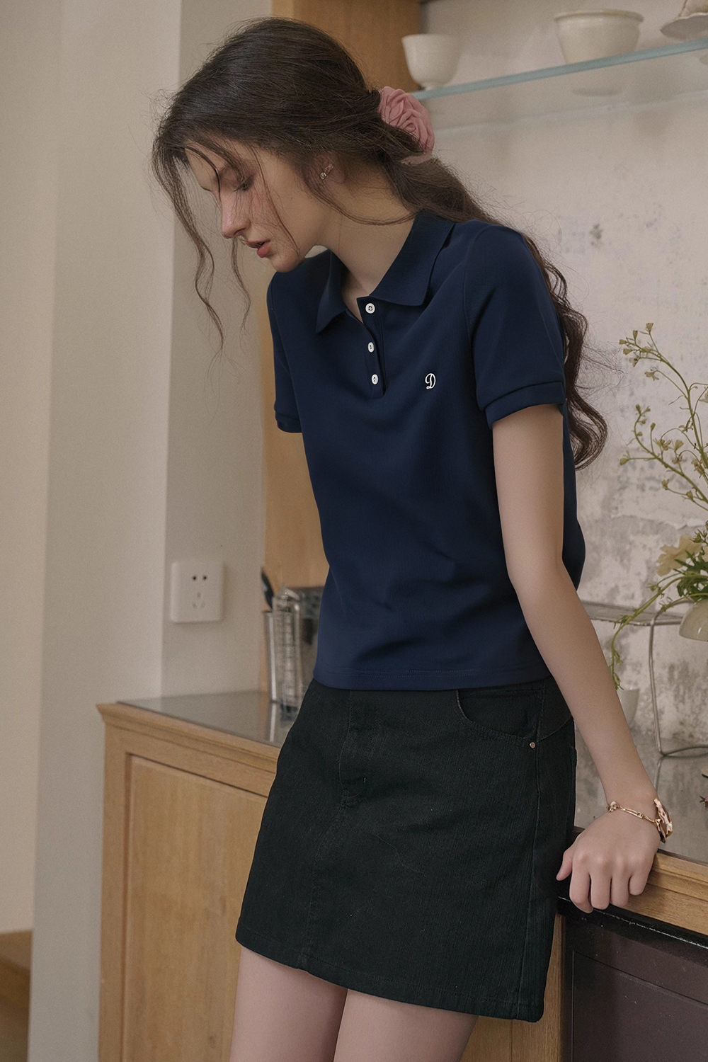 Polo Collar Embroidered T-Shirt