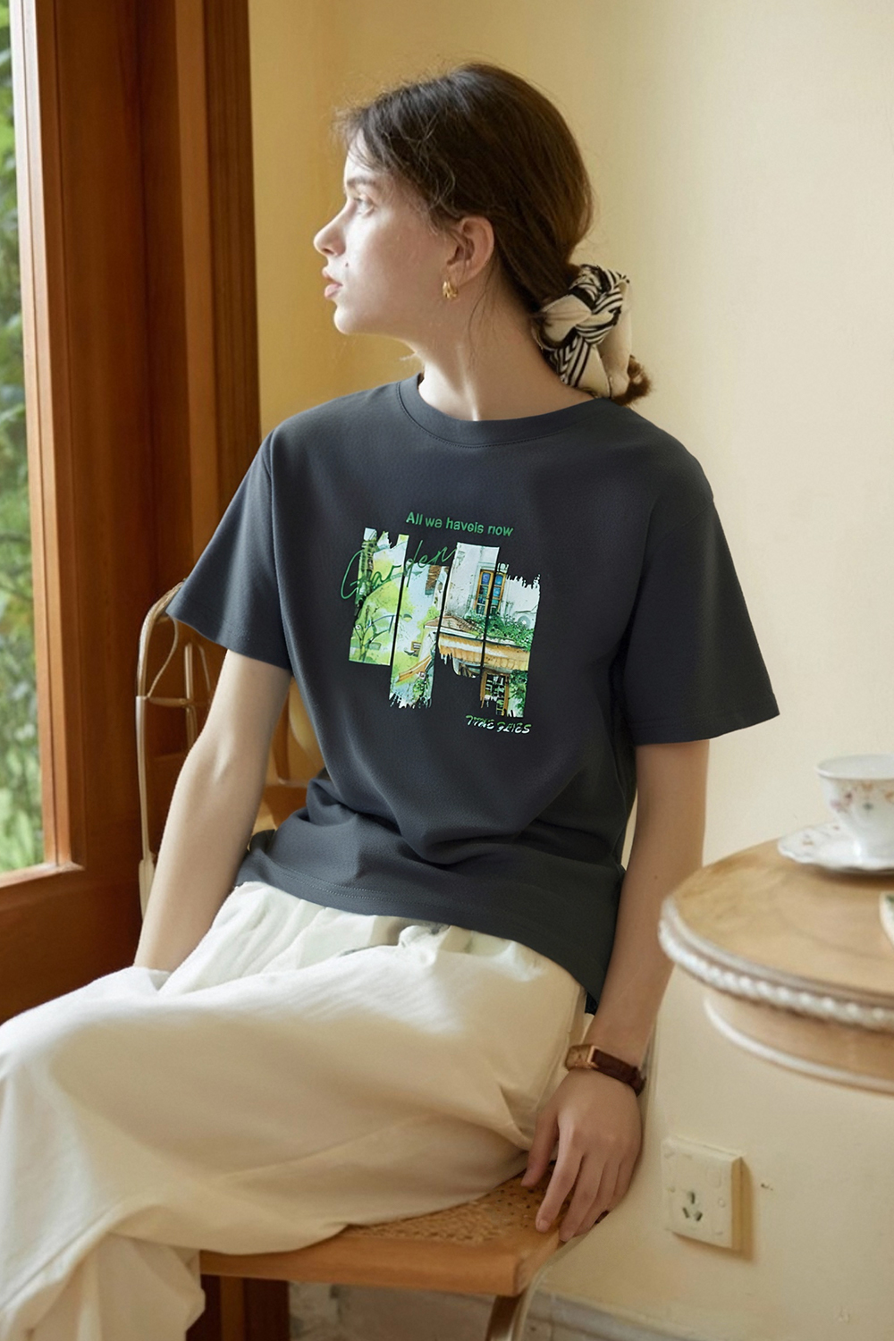 Pure Cotton Time Print T-Shirt