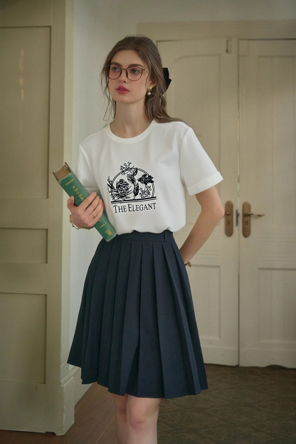 Cotton Printed Straight T-Shirt