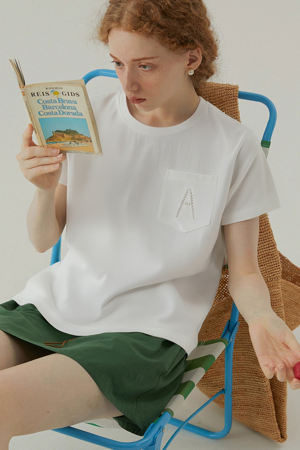 Hollow A Letter Embroidered T-Shirt