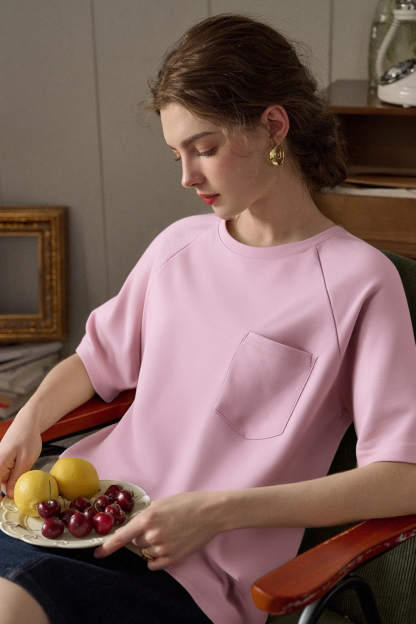 Patch Pocket Decoration Loose T-Shirt