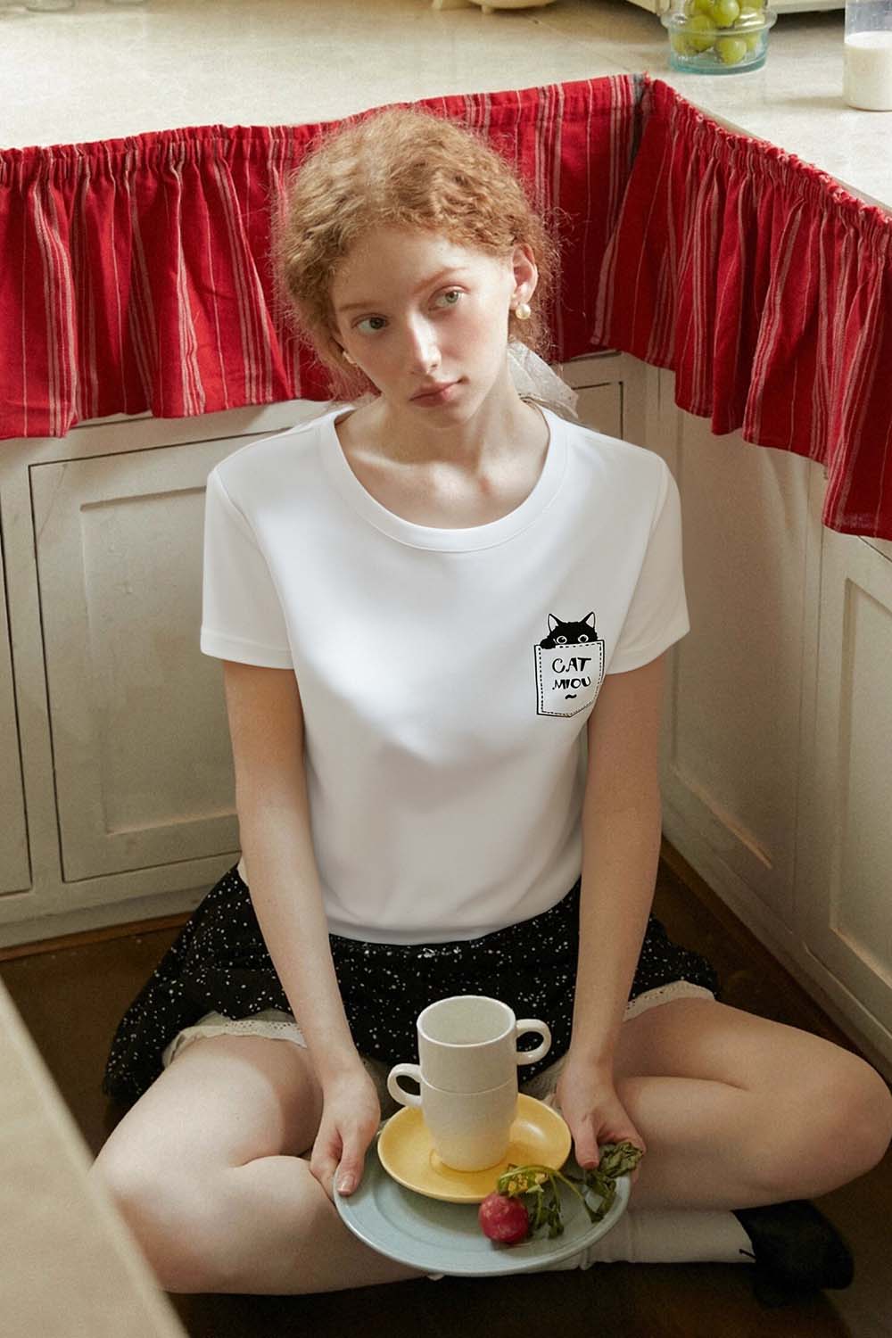 Cotton Pocket Cat T-Shirt