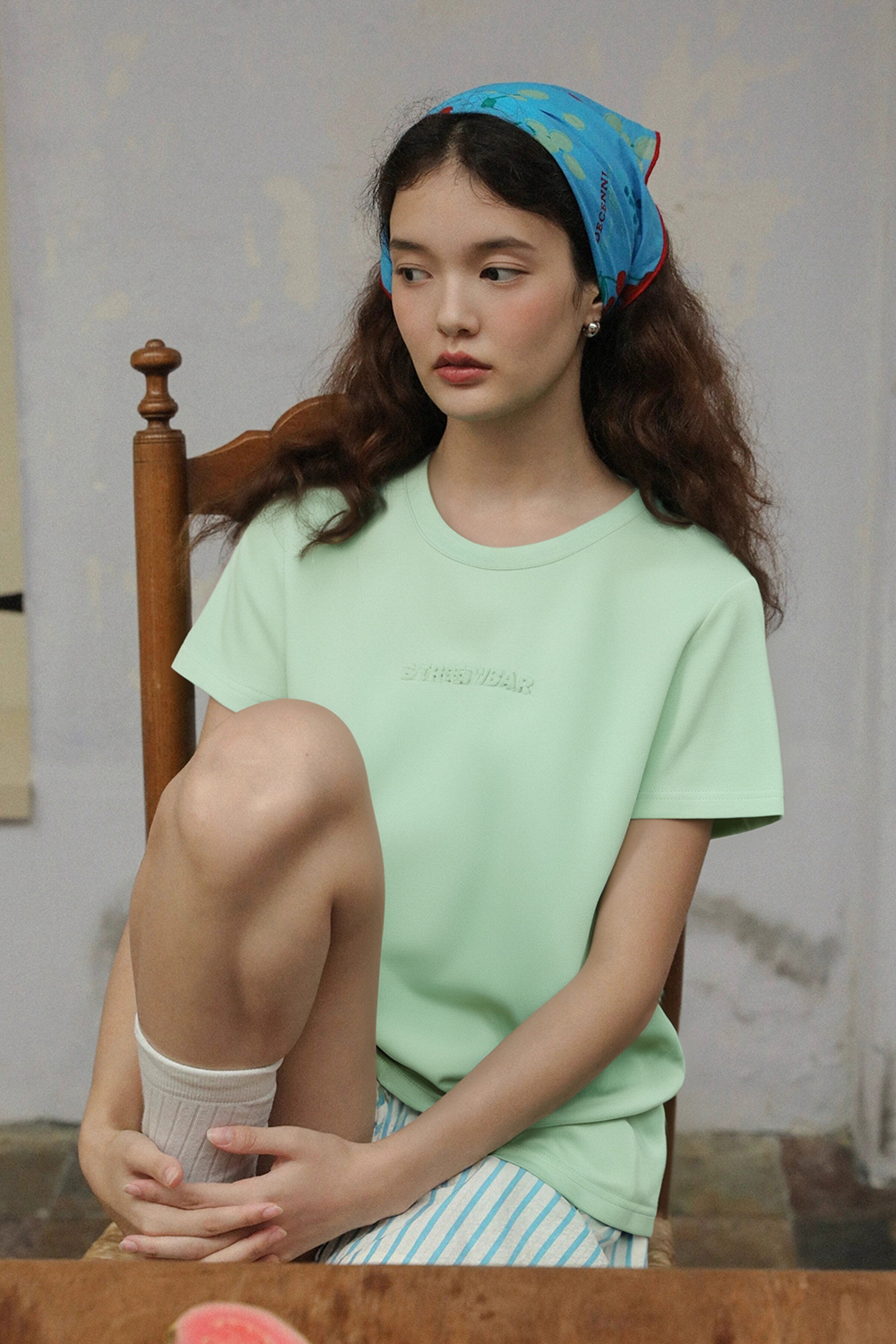 Letter Embossed T-Shirt