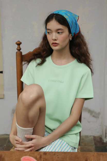 Letter Embossed T-Shirt
