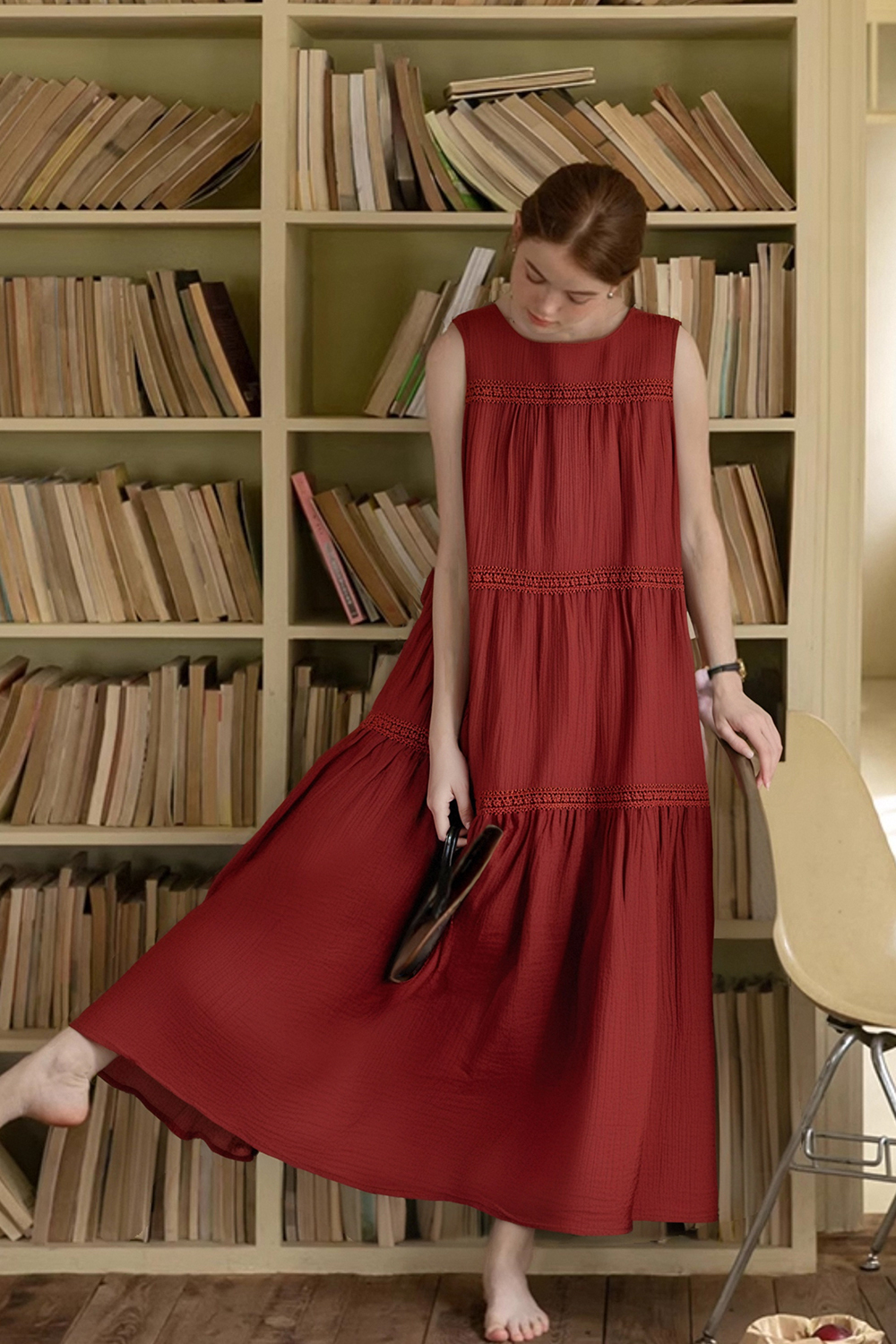 Vacation Style Sleeveless Loose Dress