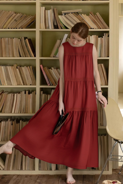 Vacation Style Sleeveless Loose Dress