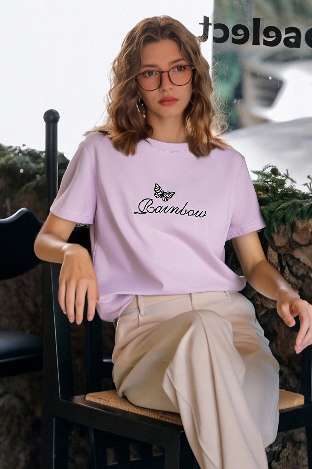 Exquisite Butterfly Embroidered T-Shirt
