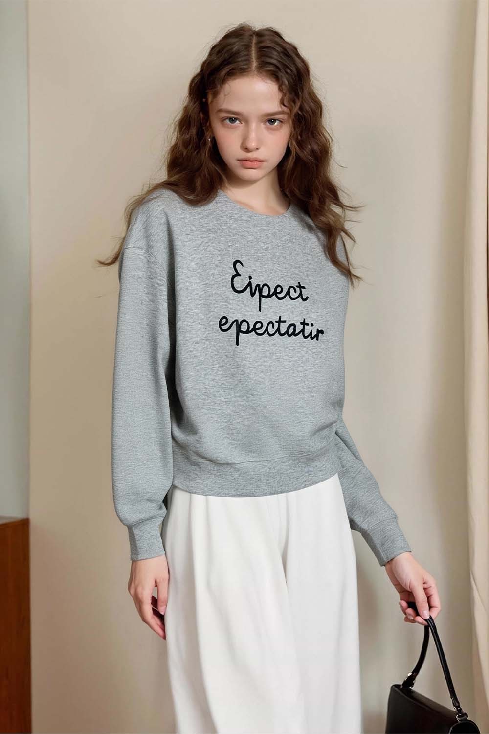 Simple Style Letter Embroidered Sweatshirt