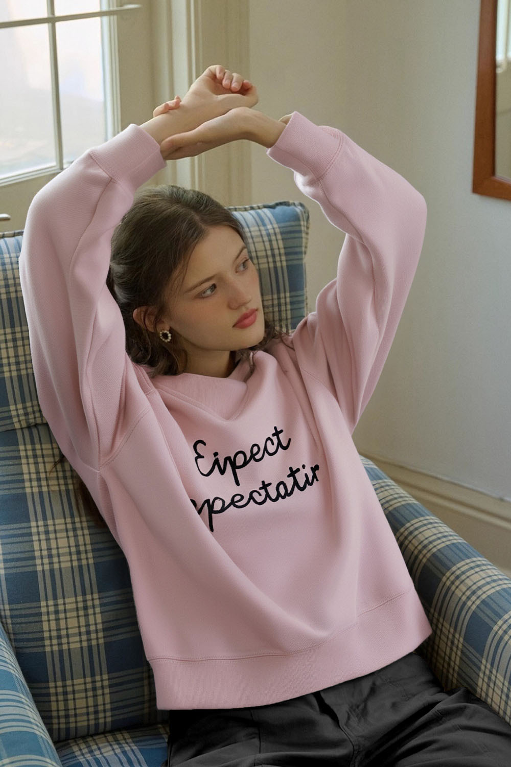 Simple Style Letter Embroidered Sweatshirt