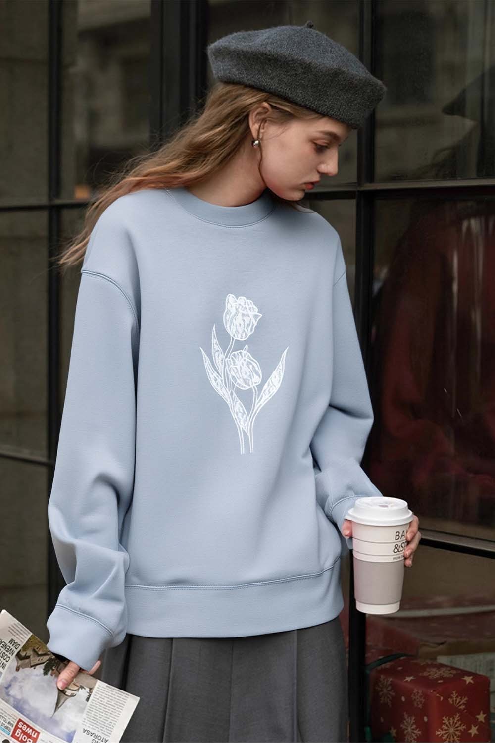 Floral Embroidered Sweatshirt