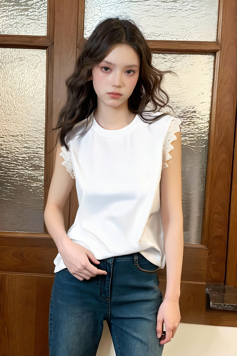 Unique Cuffs Cotton T-Shirt