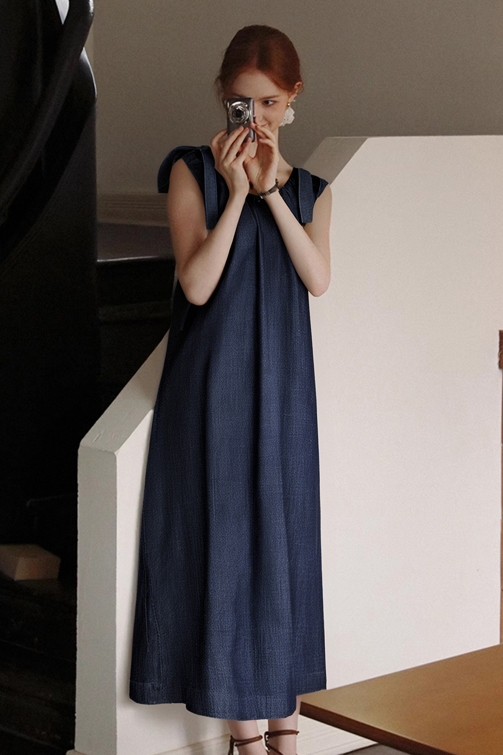 100% Cotton Sleeveless Denim Dress