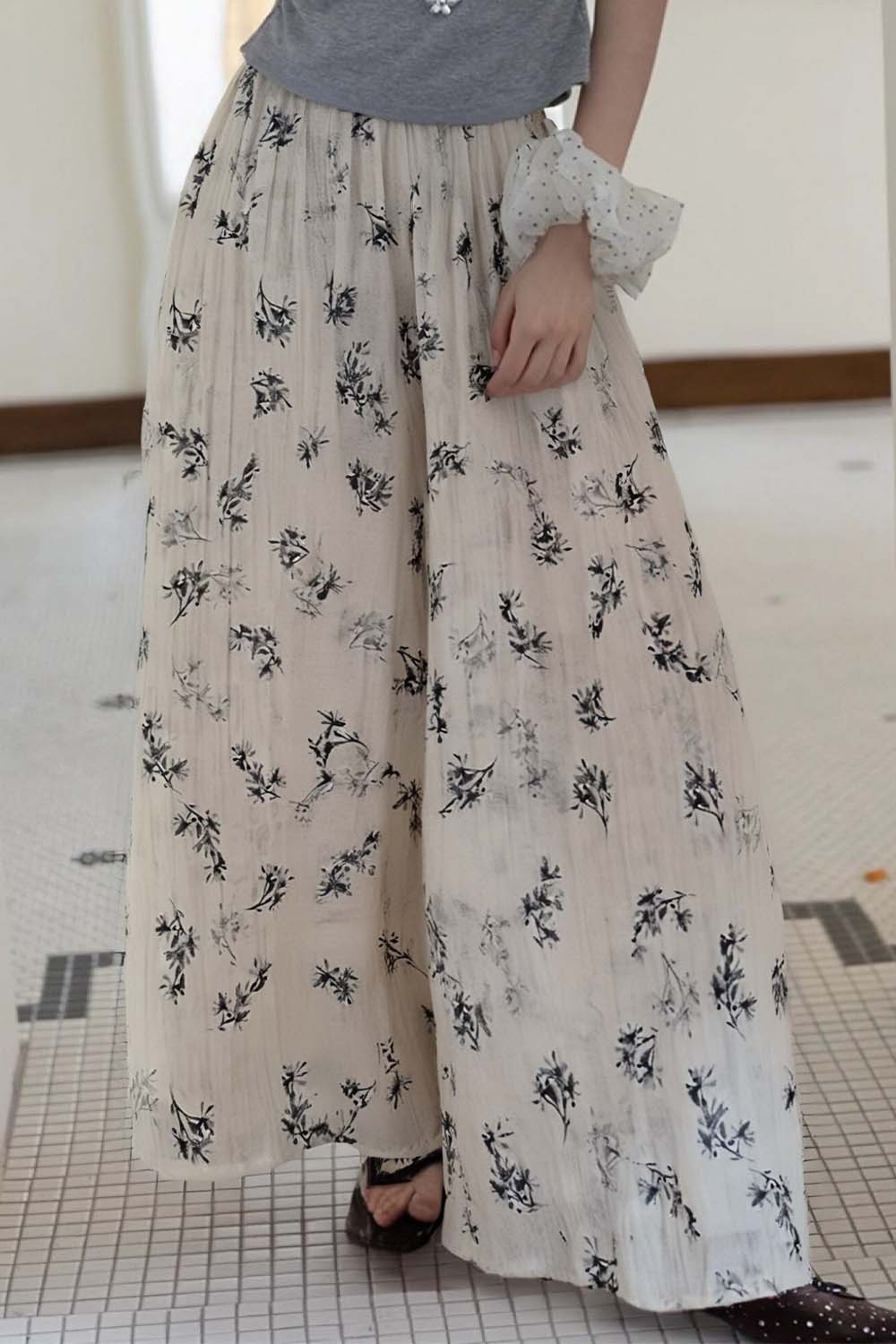 Loose Botanical Pattern Culottes