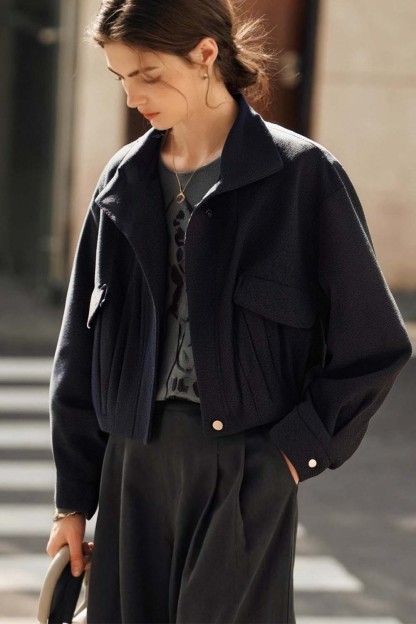 Workwear Style Short Lapel Jacket