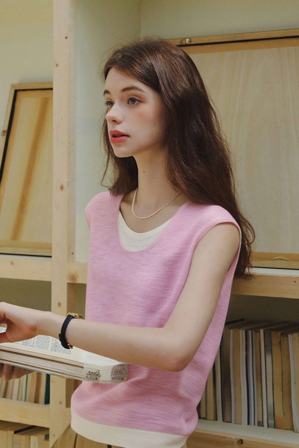 Fake Two-Piece Straight Knit Sweater