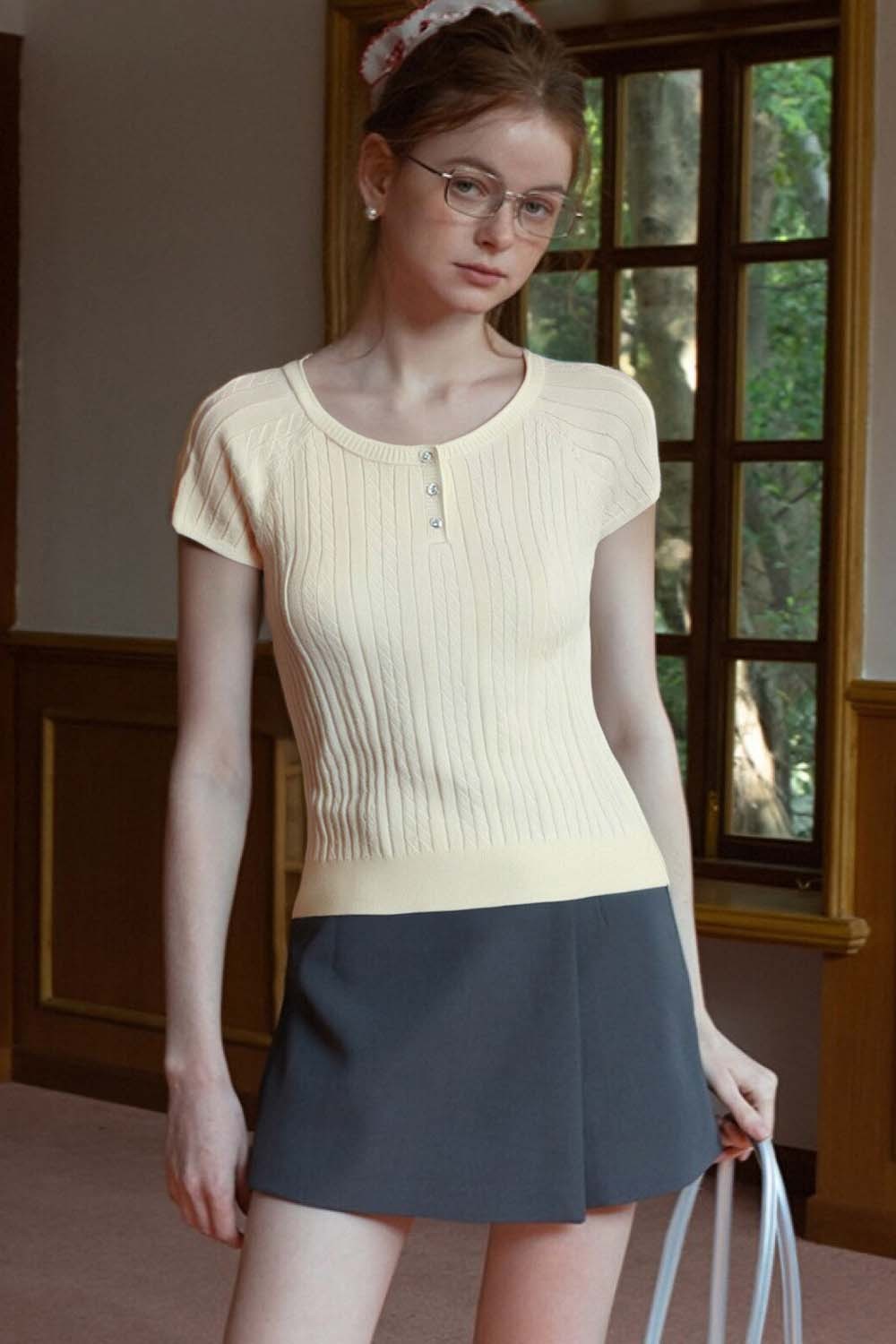 Solid Color Round Neck Sweater