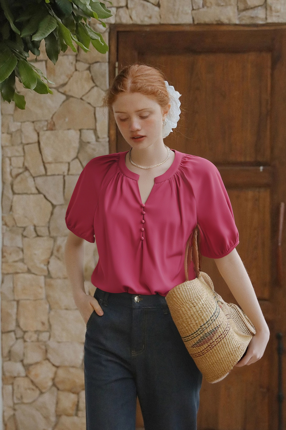 Light And Flowy Solid Color Shirt