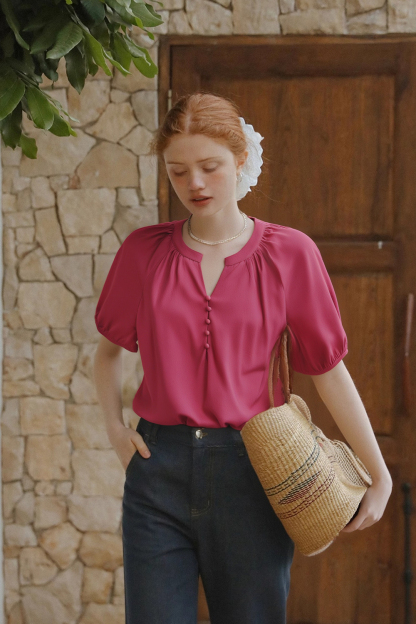 Light And Flowy Solid Color Shirt