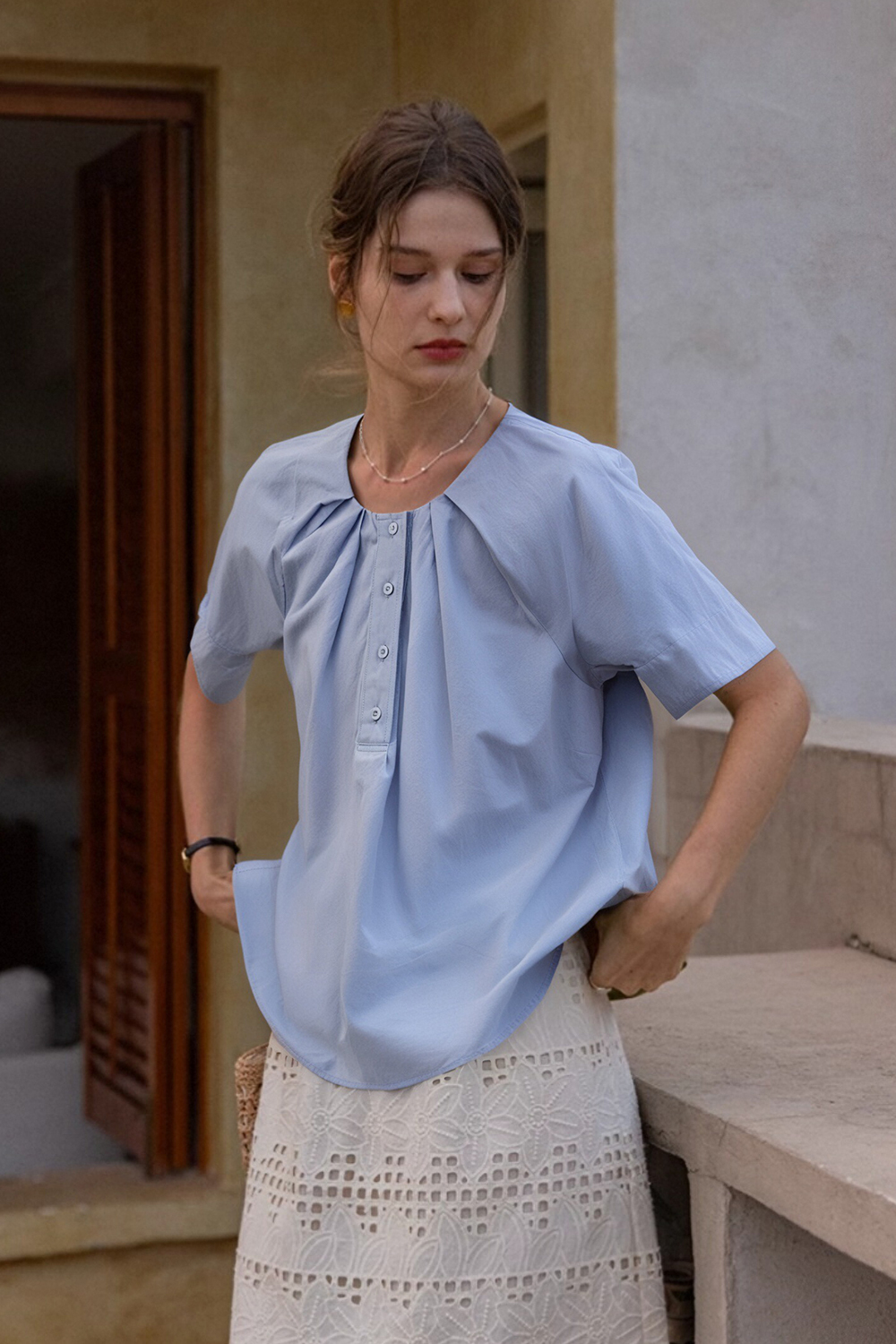 100% Cotton Raglan Loose Shirt