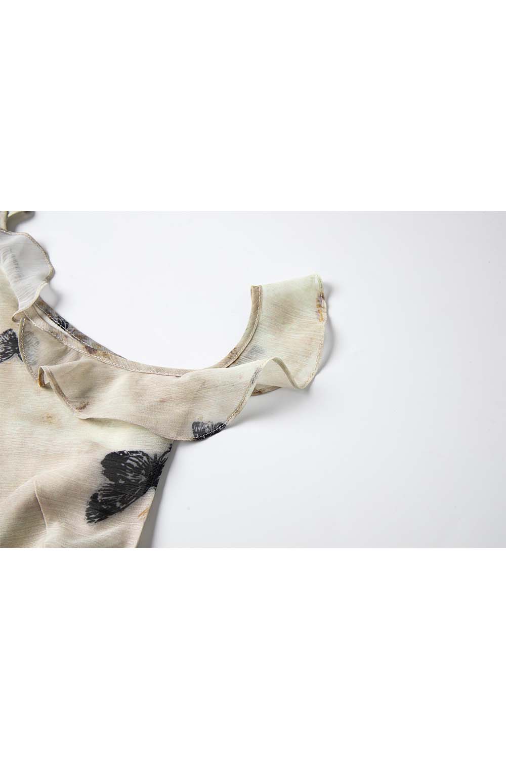 U-Neck Butterfly Suspender Dress