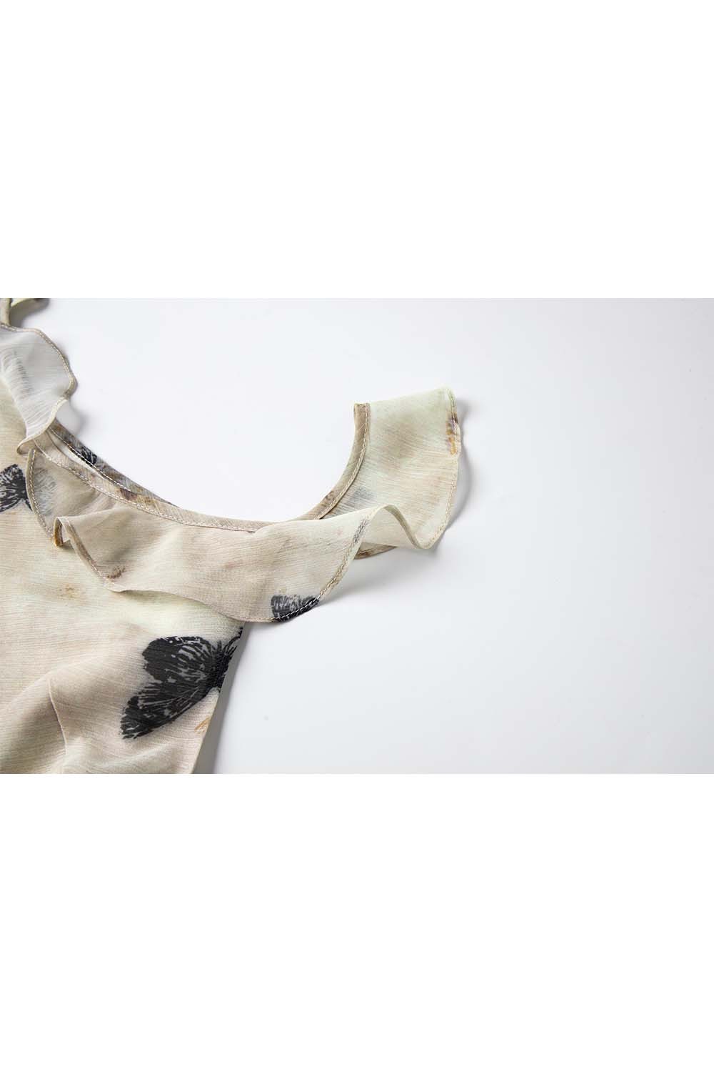 U-Neck Butterfly Suspender Dress