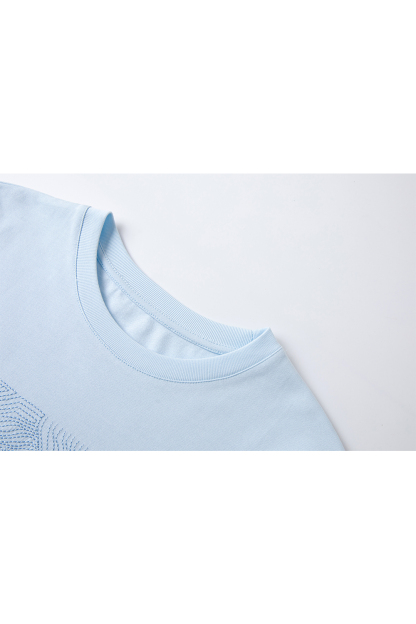 100% Cotton Flower Embroidered T-Shirt