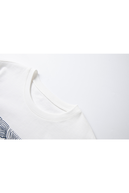100% Cotton Flower Embroidered T-Shirt