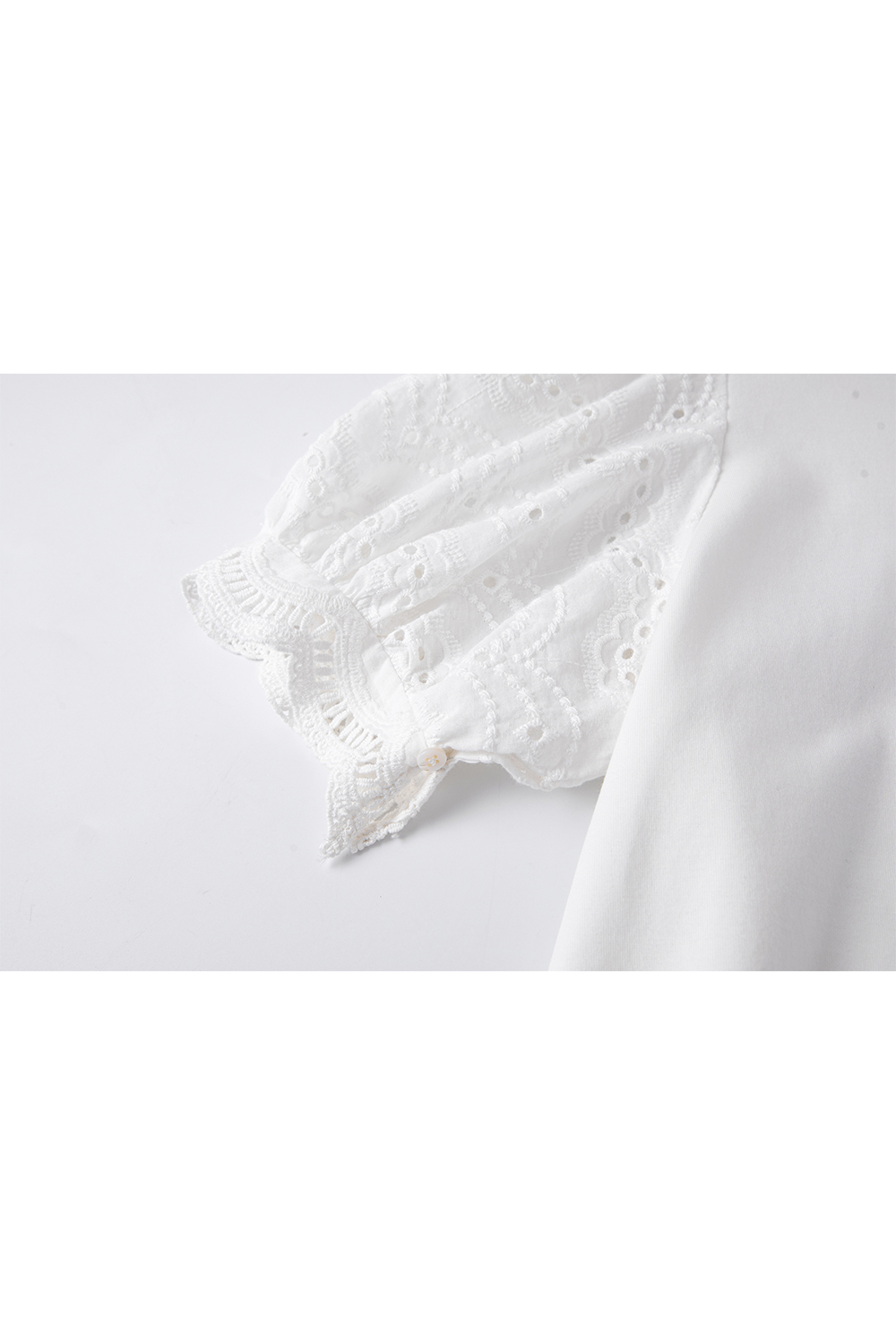 Hollow Puff Sleeve Short T-Shirt