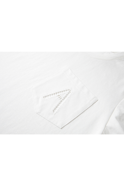 Hollow A Letter Embroidered T-Shirt