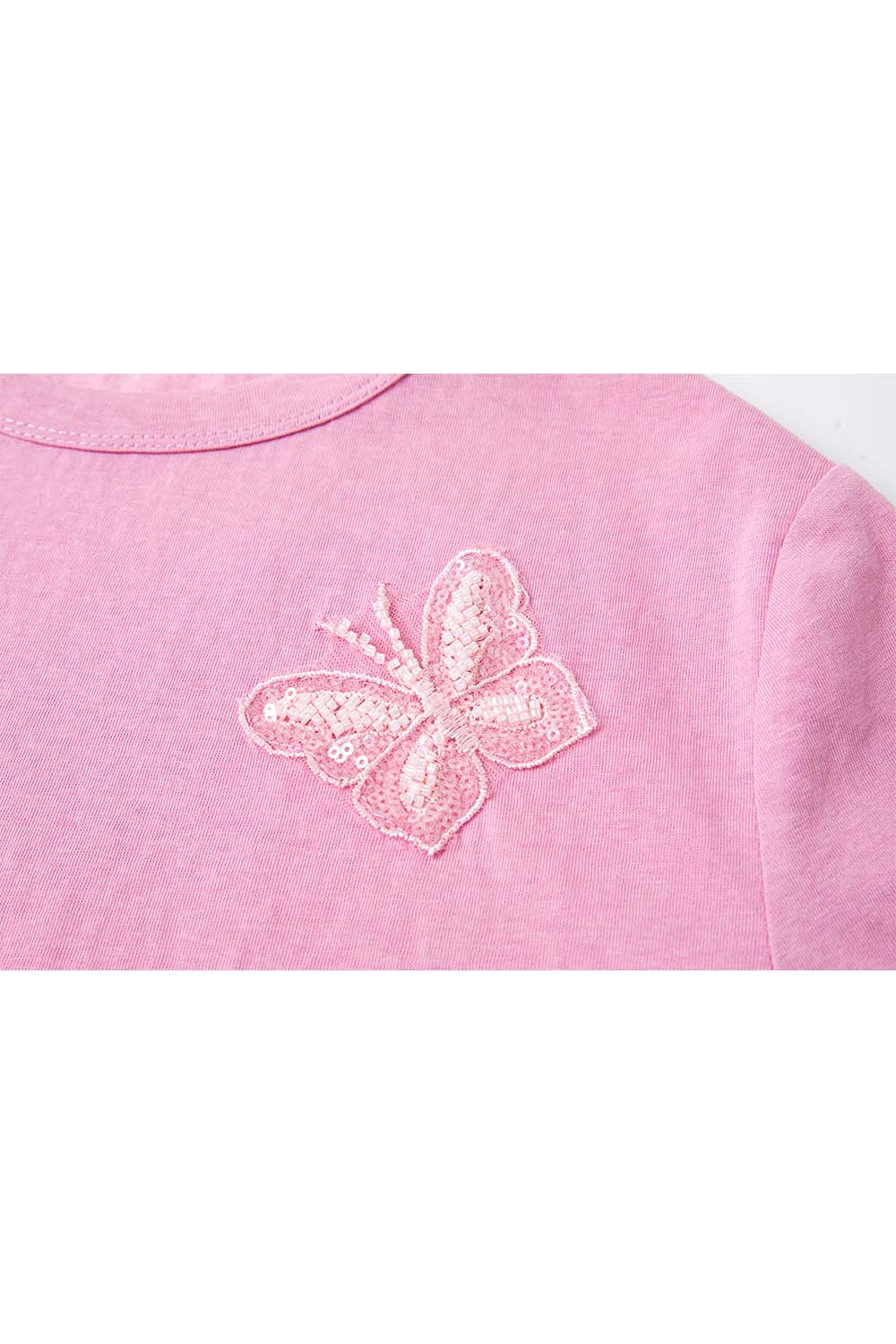 Lace Butterfly Solid Color T-Shirt