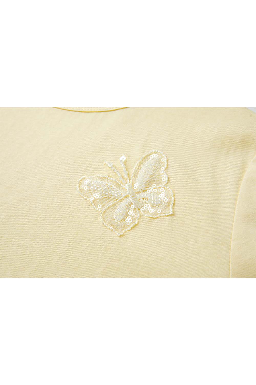Lace Butterfly Solid Color T-Shirt