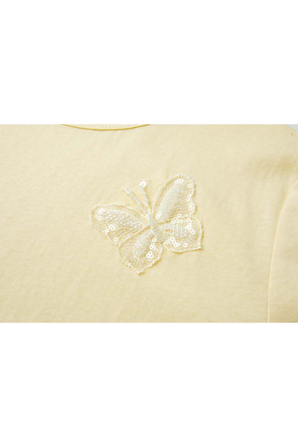 Lace Butterfly Solid Color T-Shirt