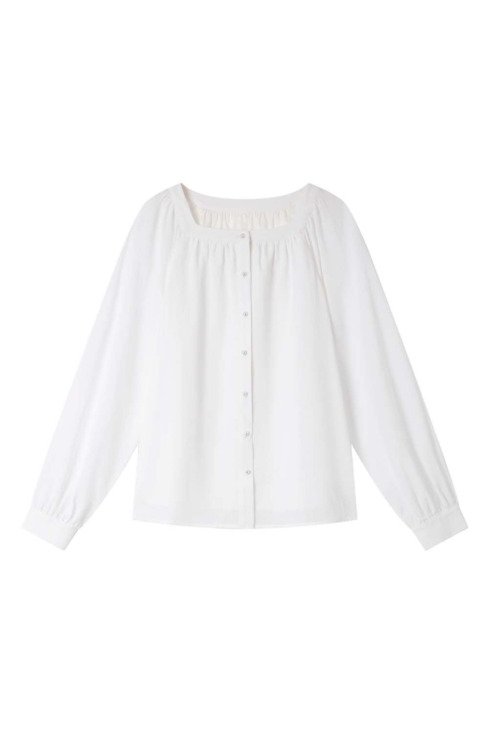 100% Cotton Square Neck Loose Shirt