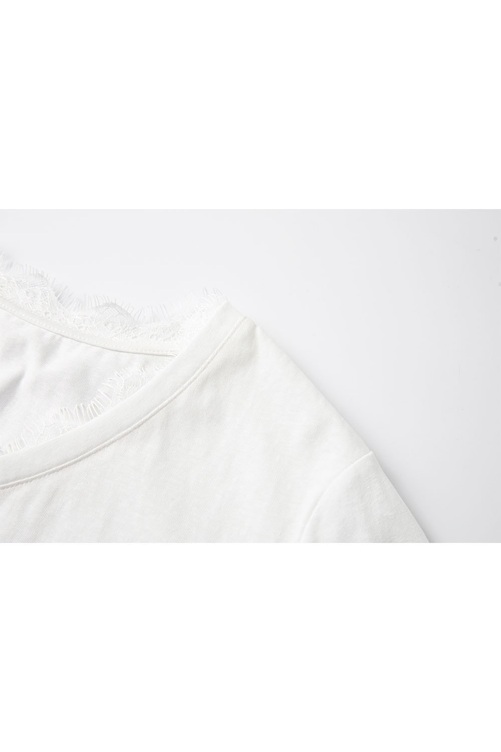 Fashion Lace Solid Color T-Shirt