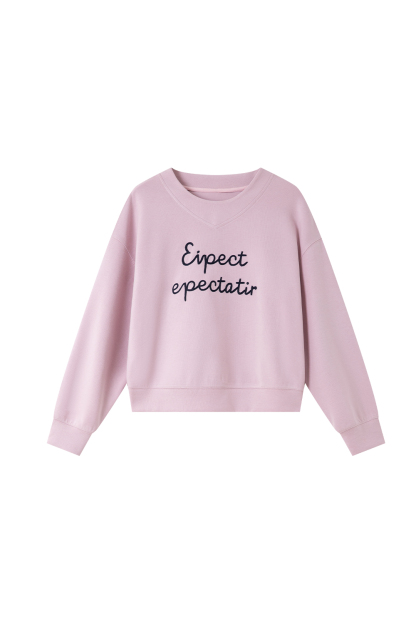 Simple Style Letter Embroidered Sweatshirt