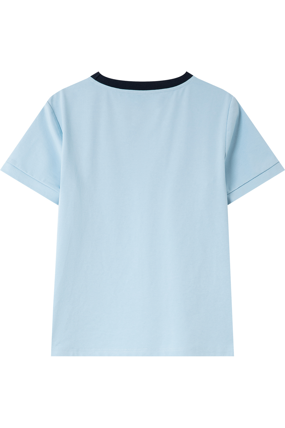 Round Neck Printed Decorative Straight T-Shirt