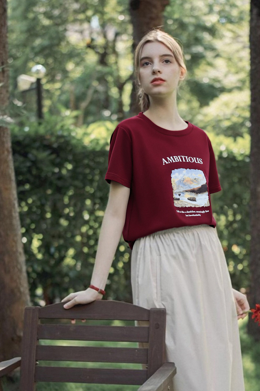 Round Neck Printed Loose T-Shirt