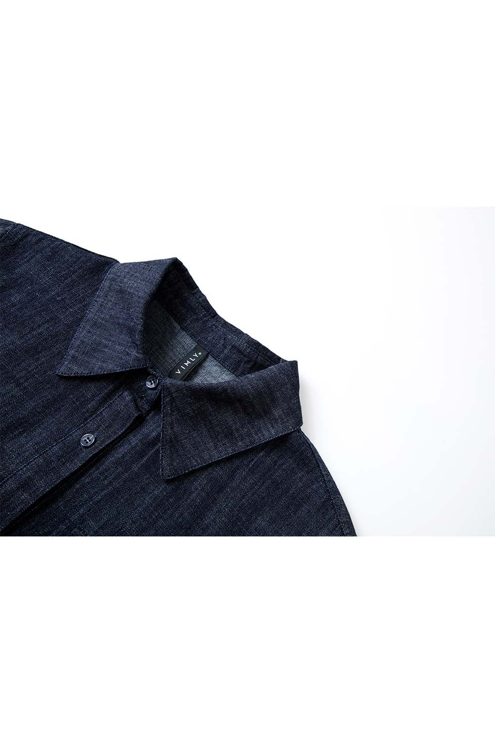 100% Cotton Contrast Denim Dress