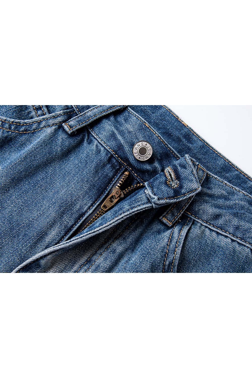 Dividing Line Decoration Denim Wide-Leg Pants