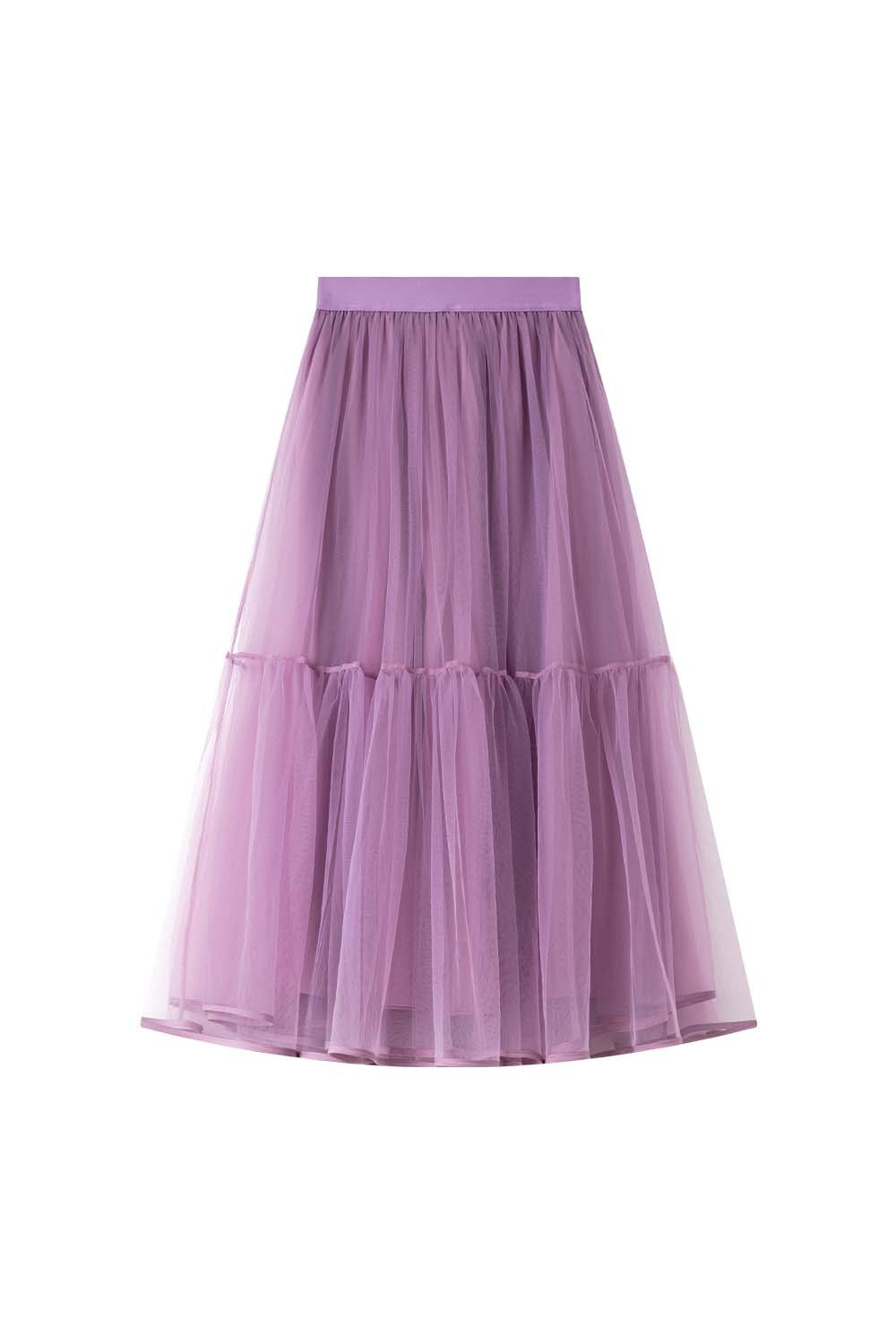 Double-Layered Mesh Puffy Skirt