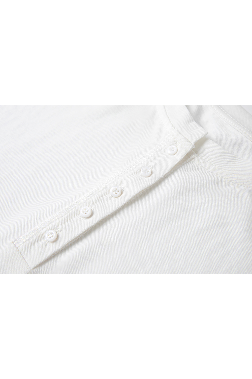 Round Neck Slit Solid Color T-Shirt