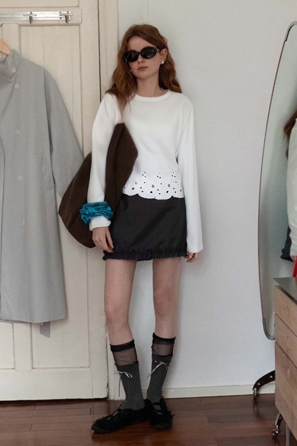 Soft Lace Long-Sleeved T-Shirt