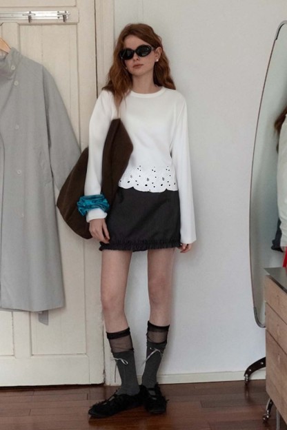 Soft Lace Long-Sleeved T-Shirt