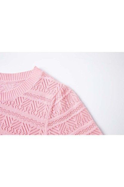 Openwork Striped Sweater