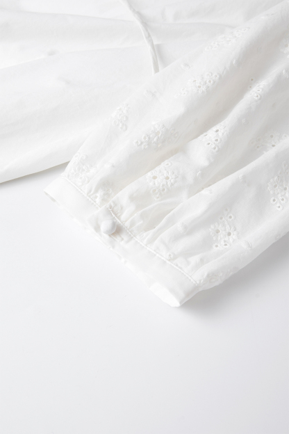 Cotton Lace-Up Straight Dress