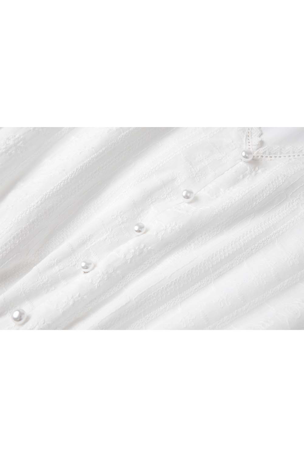 French Cotton Embroidered V-Neck Dress