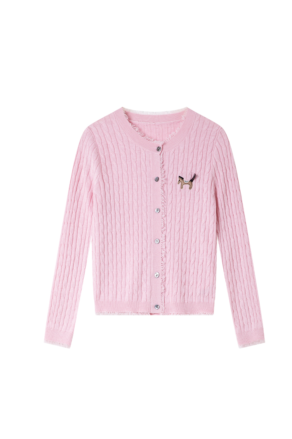Pony Embroidered Knitted Cardigan