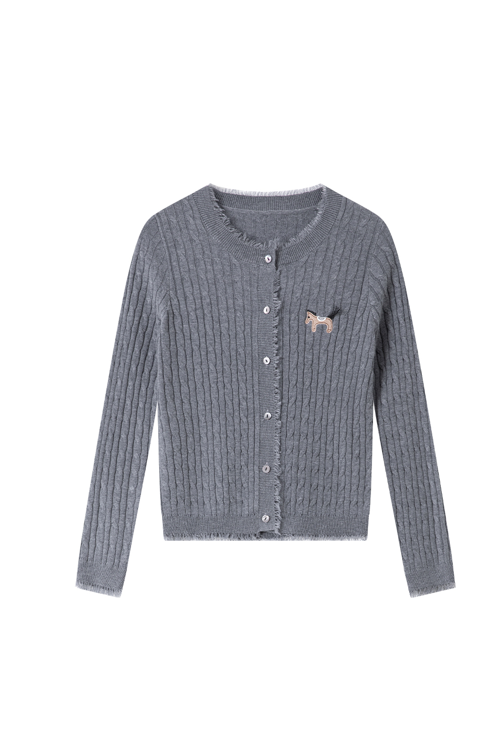 Pony Embroidered Knitted Cardigan