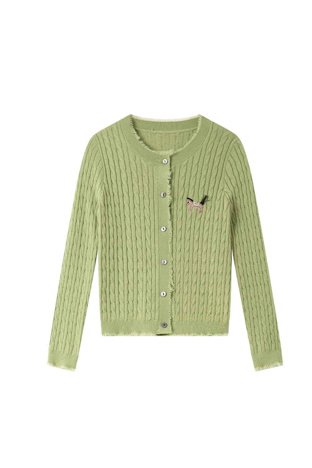 Pony Embroidered Knitted Cardigan