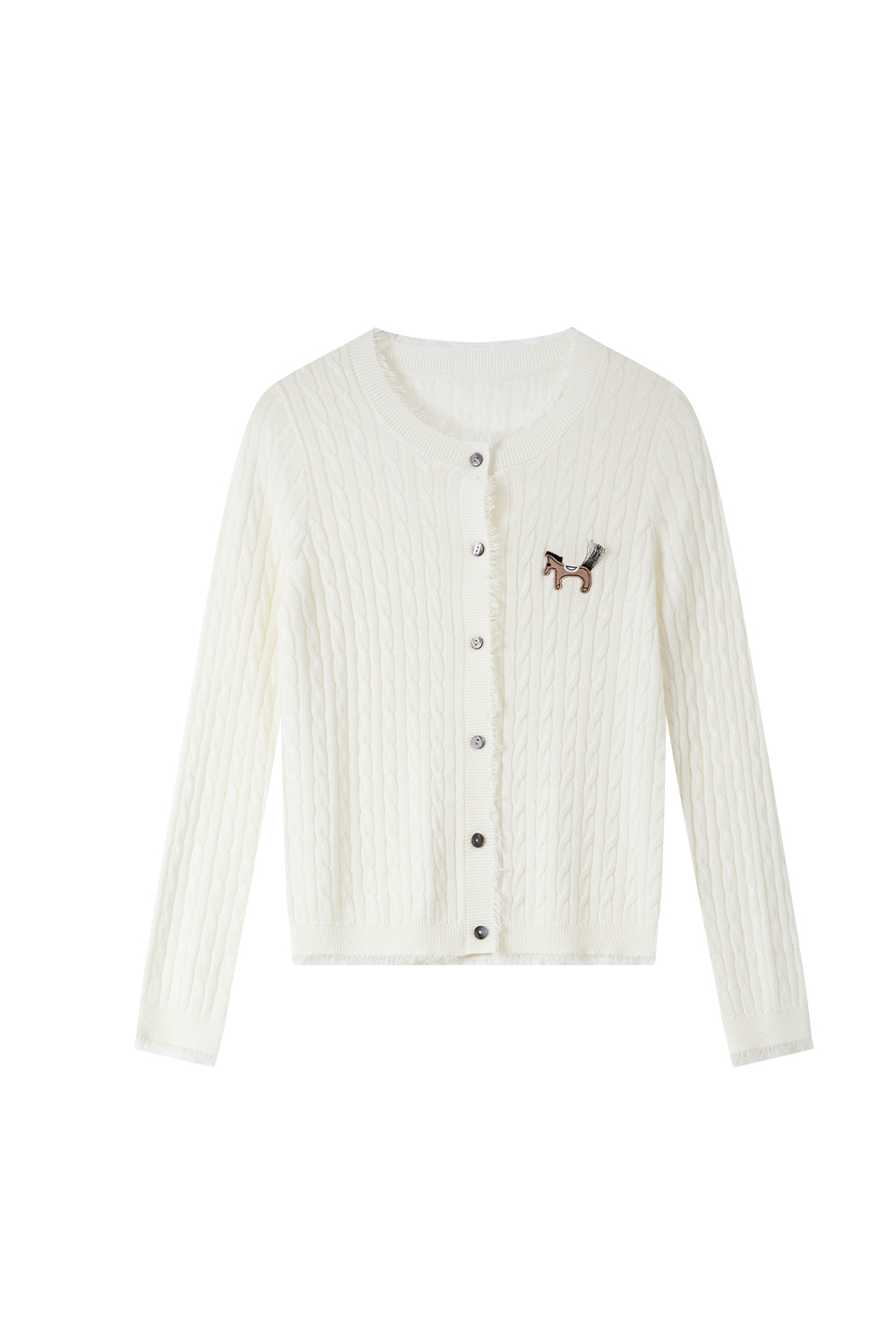 Pony Embroidered Knitted Cardigan